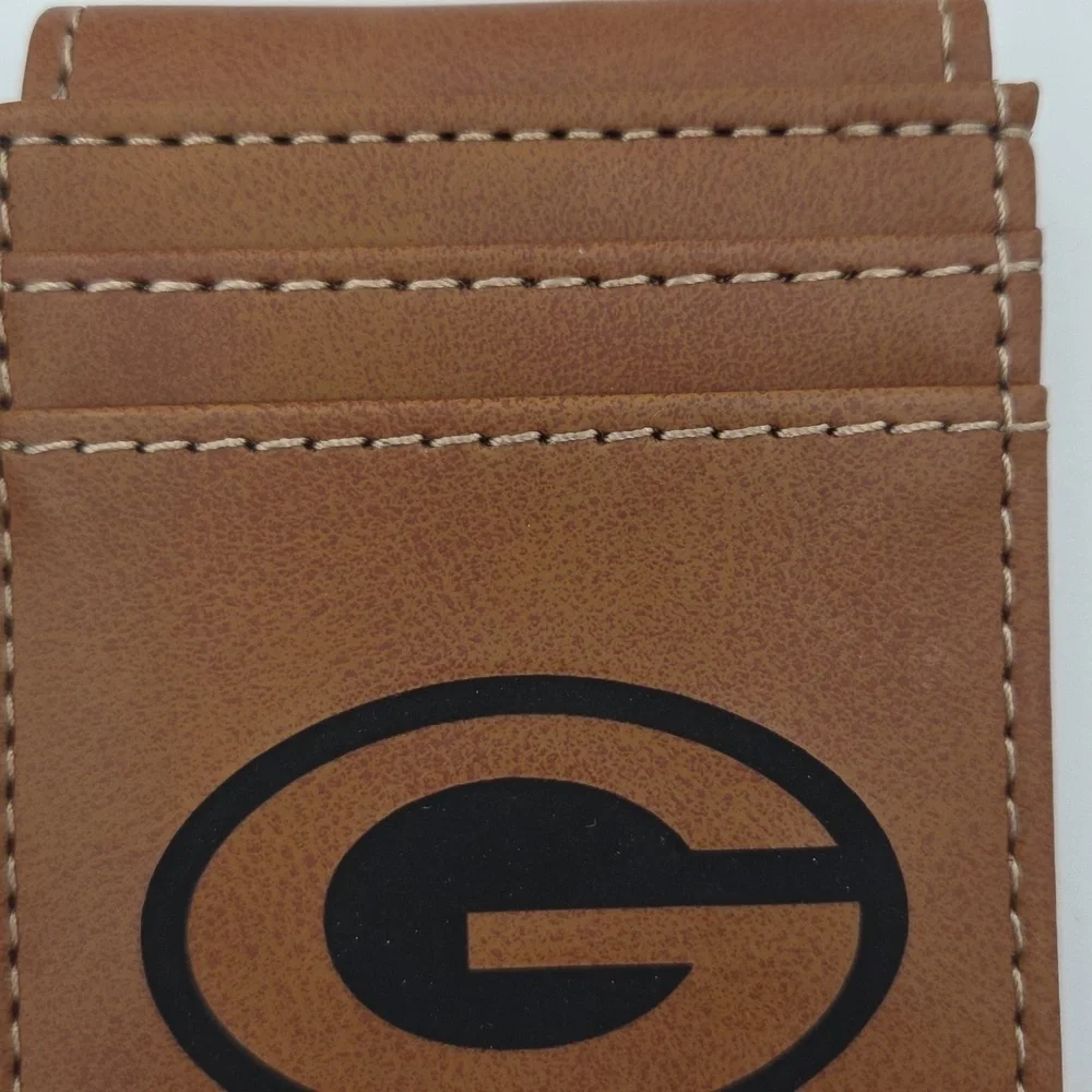 Green Bay Packers Brown Leather Card Holder